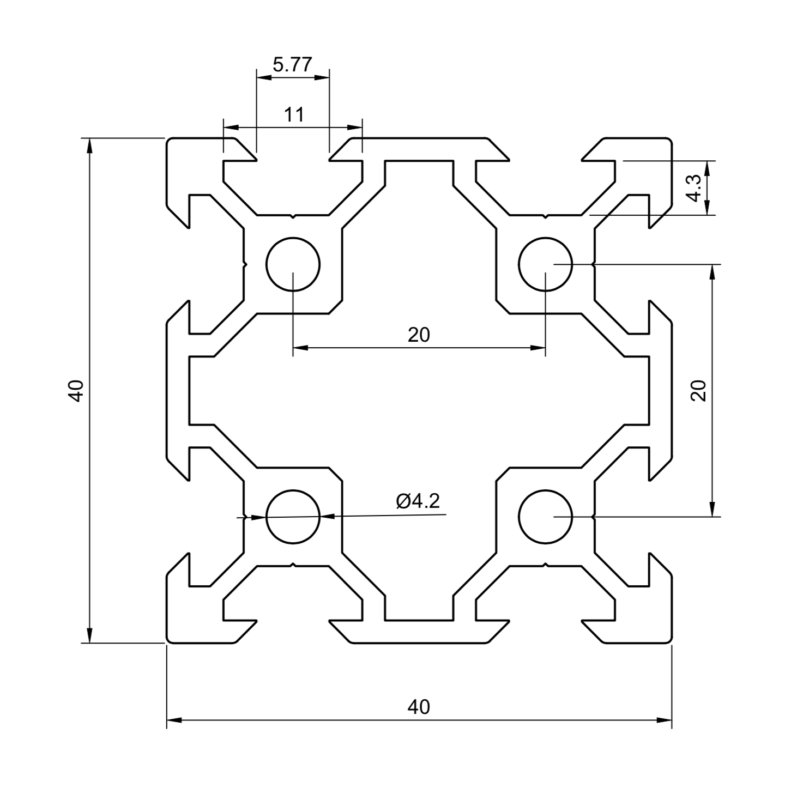 T slot aluminum sizes extrusion