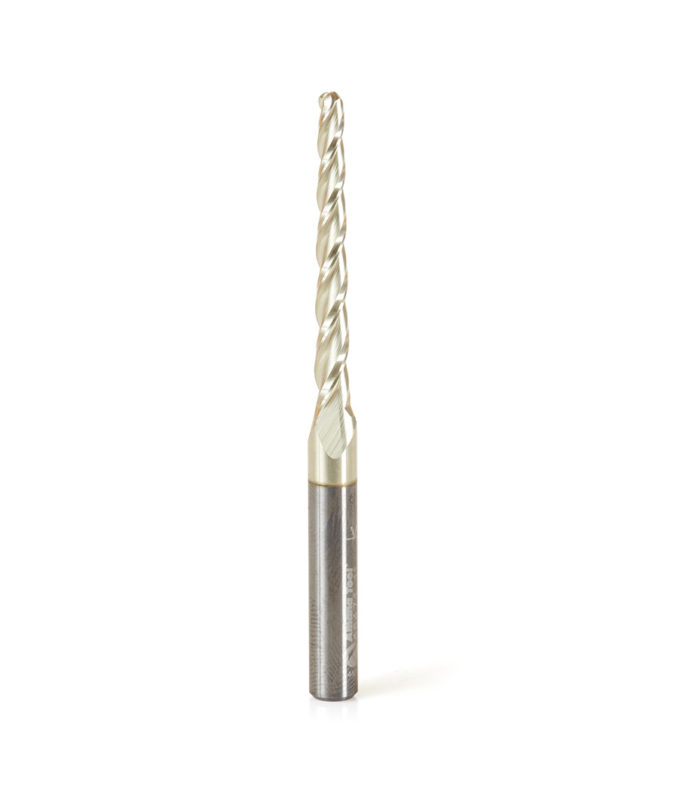 Amana Tool Amana Tool 46474 Solid Carbide CNC Tapered UpCut Ball End Spiral Router Bit
