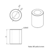 Technical Drawing Of Aluminium Spacer - 10mm - 20mm