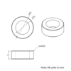 Technical Drawing Of Aluminium Spacer - 10mm - 6mm