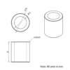 Technical Drawing Of Aluminium Spacer - 12mm - 20mm