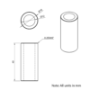 Technical Drawing Of Aluminium Spacer - 12mm - 40mm