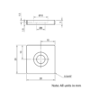 Technical Drawing Of Aluminium End Cap - 20 Series - 20x20 - With Fixings