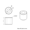 Technical Drawing Of Aluminium Spacer - 3mm - 6mm