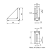 Technical Drawing Of Corner Bracket - 40 Series - 40x80 - With Cover Cap