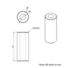 Technical Drawing Of Aluminium Spacer - 4mm - 20mm