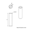 Technical Drawing Of Aluminium Spacer - 4mm - 30mm