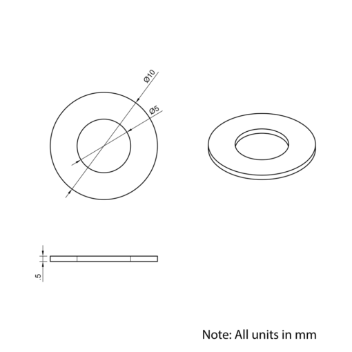 Technical Drawing Of Precision Shim - 5mm - 0.5mm