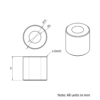Technical Drawing Of Aluminium Spacer - 5mm - 10mm