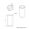 Technical Drawing Of Aluminium Spacer - 5mm - 20mm