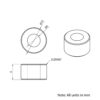 Technical Drawing Of Aluminium Spacer - 5mm - 6mm
