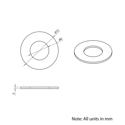 Technical Drawing Of Precision Shim - 6mm - 0.5mm