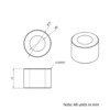 Technical Drawing Of Aluminium Spacer - 8mm - 10mm