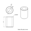 Technical Drawing Of Aluminium Spacer - 8mm - 20mm