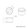 Technical Drawing Of Aluminium Spacer - 8mm - 9mm