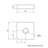 Technical Drawing Of Flat Nut - T-Slot - 45 Series - M6