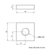 Technical Drawing Of Flat Nut - T-Slot - 45 Series - M8
