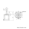 Technical Drawing Of NEMA17 Stepper Motor - 61.5oz - 1.68A - 0.9 Degree - With Wire