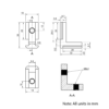 Technical Drawing Of Heavy Duty Inner Link Connector - Butt - Outside - 40 & 45 Series - With Fixings