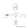 Technical Drawing Of Spring Leaf Loaded Nut - T-Slot - 30 Series - M5