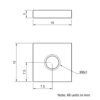 Technical Drawing Of Flat Nut - T-Slot - 30 Series - M6