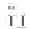 Technical Drawing of Drop In Bolt - T-Slot - 30 Series - M6 - 25mm