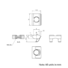 Technical Drawing Of Spring Leaf Loaded Nut - T-Slot - 30 Series - M8