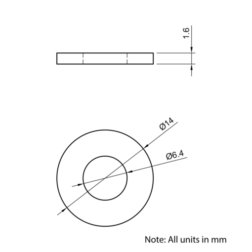 Technical Drawing Of Panel/Slot Washer - M6