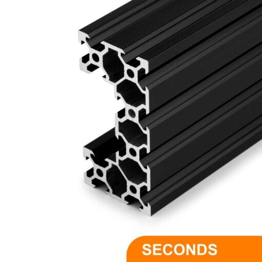 1 x Seconds - Aluminium Extrusion Profile - T/V-Slot - 20 Series - 40x80mm (C-Beam) - 1000mm - Black