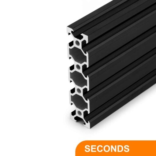 1 x Seconds - Aluminium Extrusion Profile - T/V-Slot - 20 Series - 20x80mm - 1000mm - Black