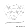 Technical Drawing Of Inner Link Connector - Angle - 60 Degree - With Fixings