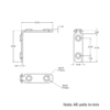 Technical Drawing Of Inner Link Connector - Butt - With Fixings