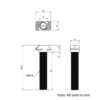 Technical Drawing of Drop In Bolt - T/V-Slot - 20 Series - M5 - 25mm