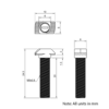 Technical Drawing of Drop In Bolt - T/V-Slot - 20 Series - M5 - 20mm