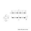 Technical Drawing Of Heavy Duty Inner Link Connector - Profile - 20 Series - With Fixings