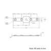 Technical Drawing Of Inner Link Connector - Multiway - 2 Way - With Fixings