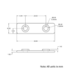 Technical Drawing Of Inner Link Connector - Profile - 2 Hole - With Fixings