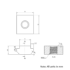 Technical Drawing Of Slide In Nut - T/V-Slot - 20 Series - M4