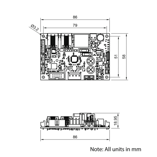 Technical Drawing Of Duet 3 Expansion Board 1HCL