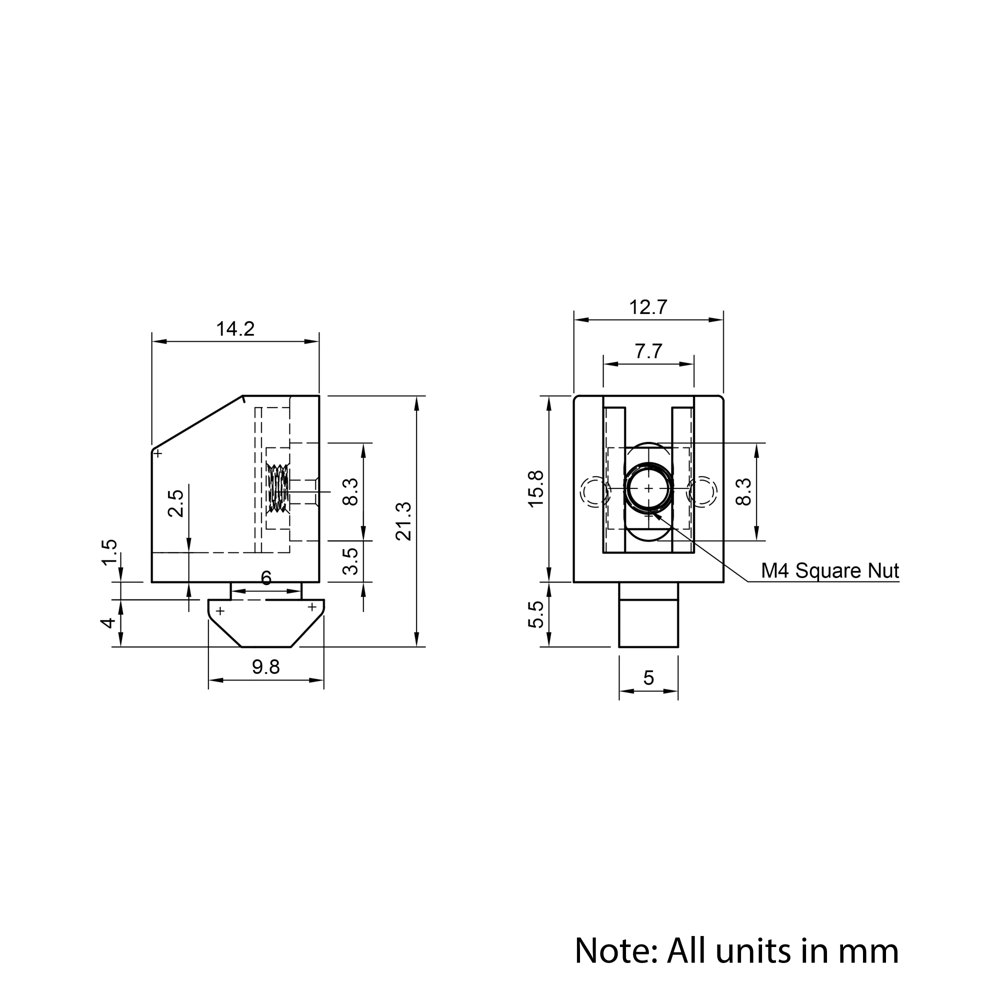 Technical Drawing Of Panel Bracket - 20 Series