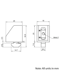 Technical Drawing Of Panel Bracket - 30 Series