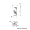 Technical Drawing Of Pan Head Polyfix Plastic Self Tapping Screw - 3mm - 8mm