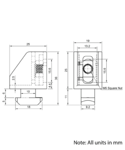 Technical Drawing Of Panel Bracket - 40 & 45 Series