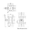 Technical Drawing Of Pivot Joint - 45 Series - With Adjustable Handle