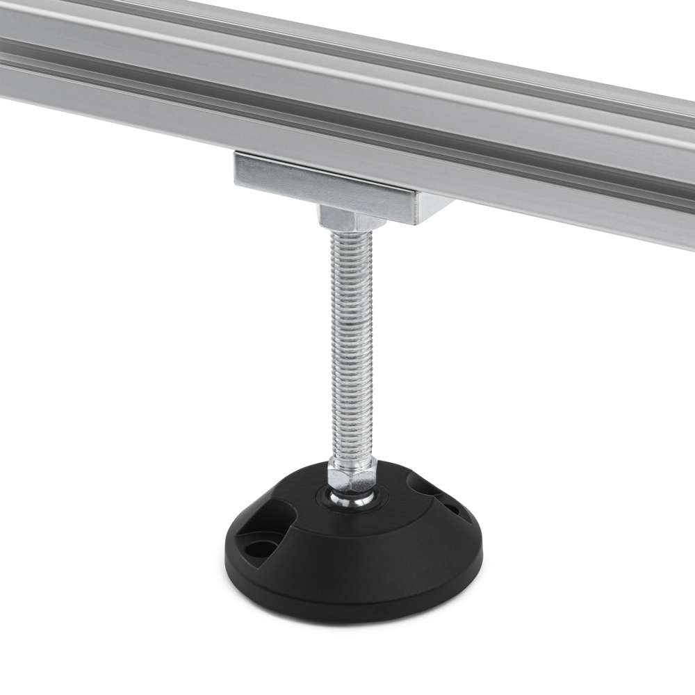 Articulating Anti-slip Levelling Foot - Metal 39mm - M10 - 75mm On Side Of Extrusion