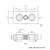 Technical Drawing Of Foot Plate - 40 Series - 40x80 - M12