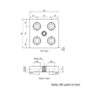 Technical Drawing Of Foot Plate - 40 Series - 80x80 - M12