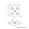 Technical Drawing Of Foot Plate - 45 Series - 90x90 - M12