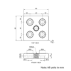 Technical Drawing Of Foot Plate - 40 Series - 80x80 - M16