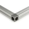 Cube Corner Bracket - 30 Series - 2 Way - With Fixings Joining Aluminium Extrusion